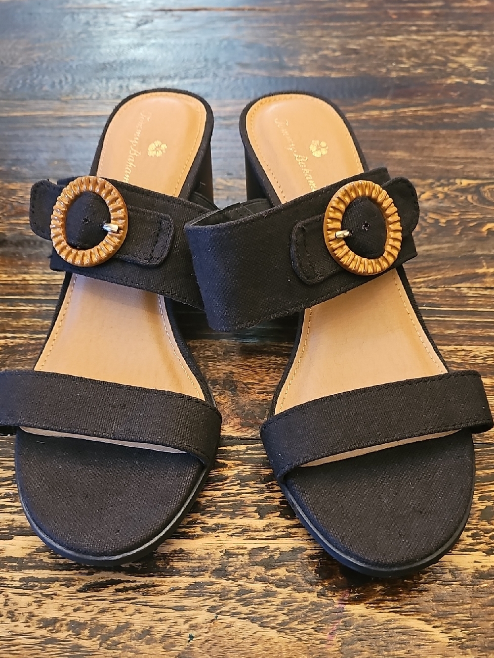 Tommy Bahamas Brown Women's Slide Sandals with Decorative Buckle 8.5